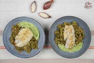 Paddestoelenrisotto met heekfilet